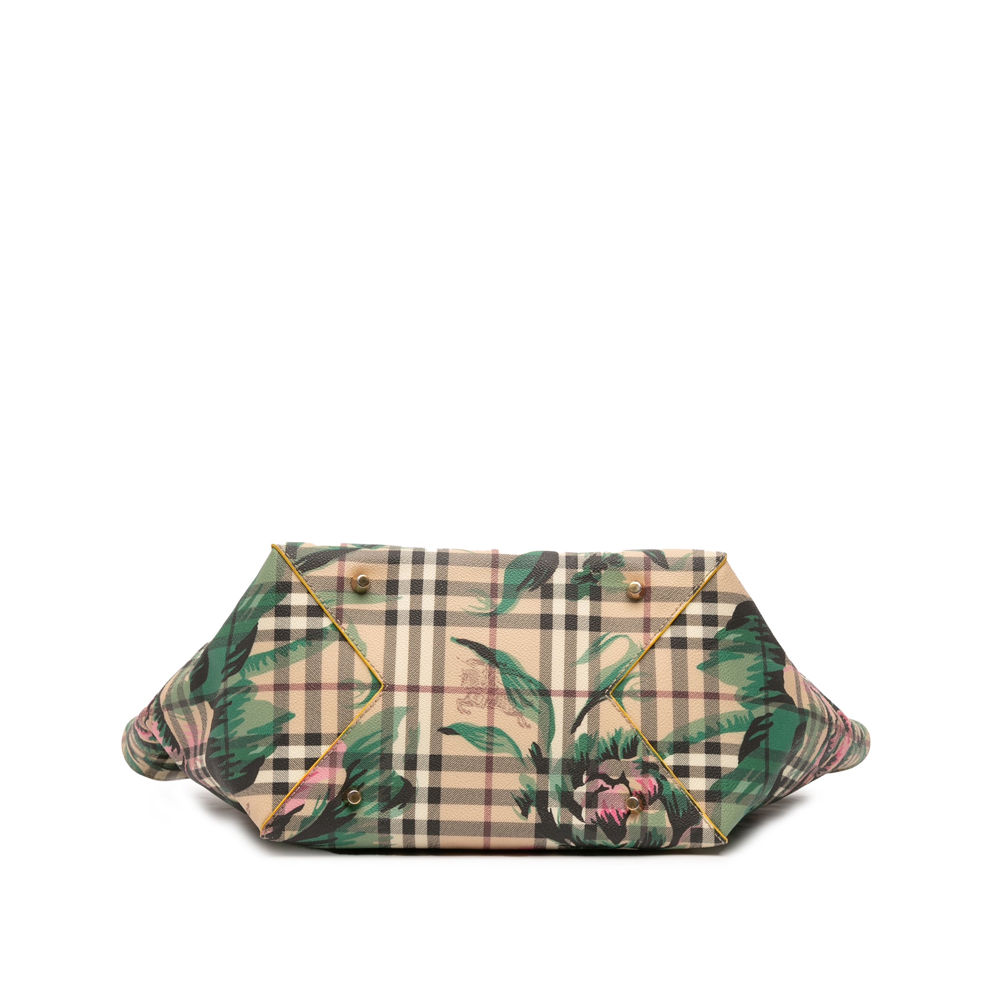 Small Haymarket Check Floral Print Coated Canvas Canterbury Tote