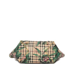 Small Haymarket Check Floral Print Coated Canvas Canterbury Tote