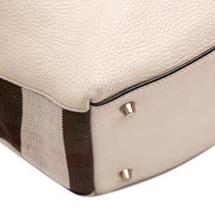 Medium Leather and House Check Canvas Maidstone Satchel