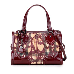 Nova Check Coated Canvas Hearts Pilgrim Satchel