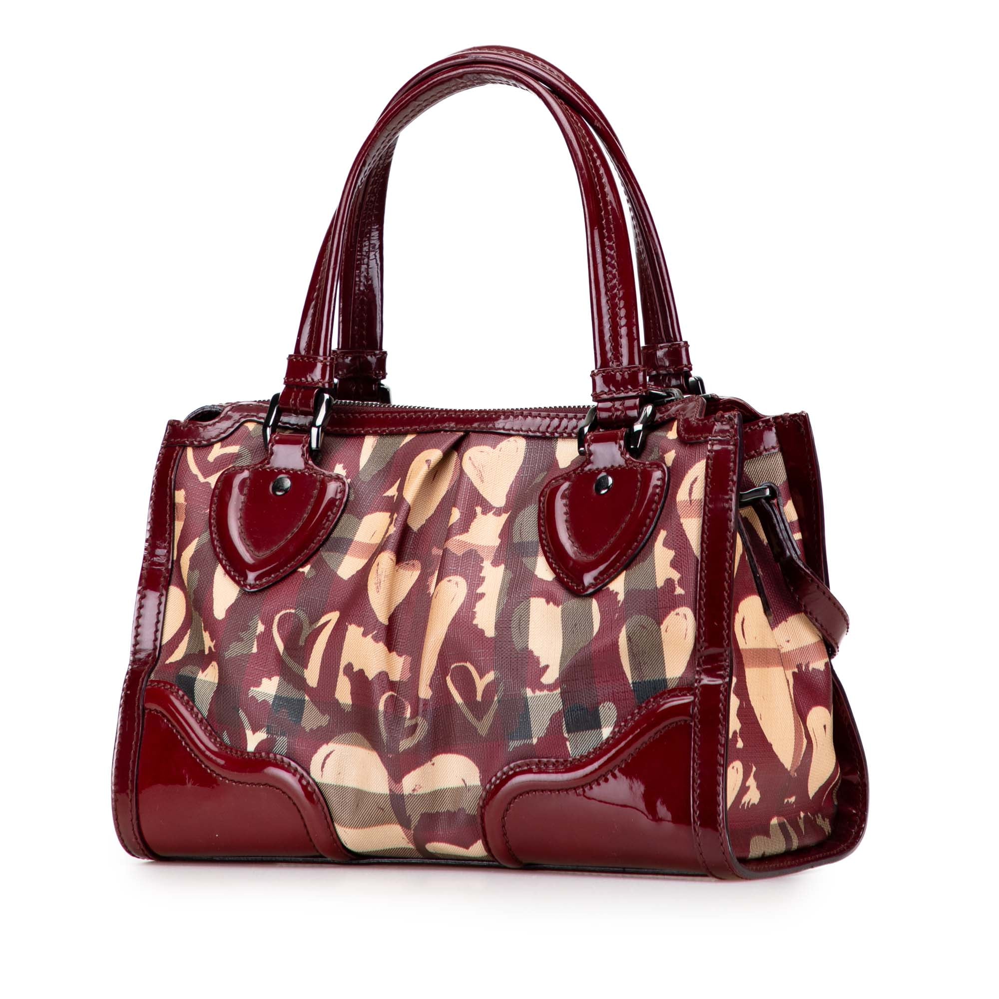 Nova Check Coated Canvas Hearts Pilgrim Satchel