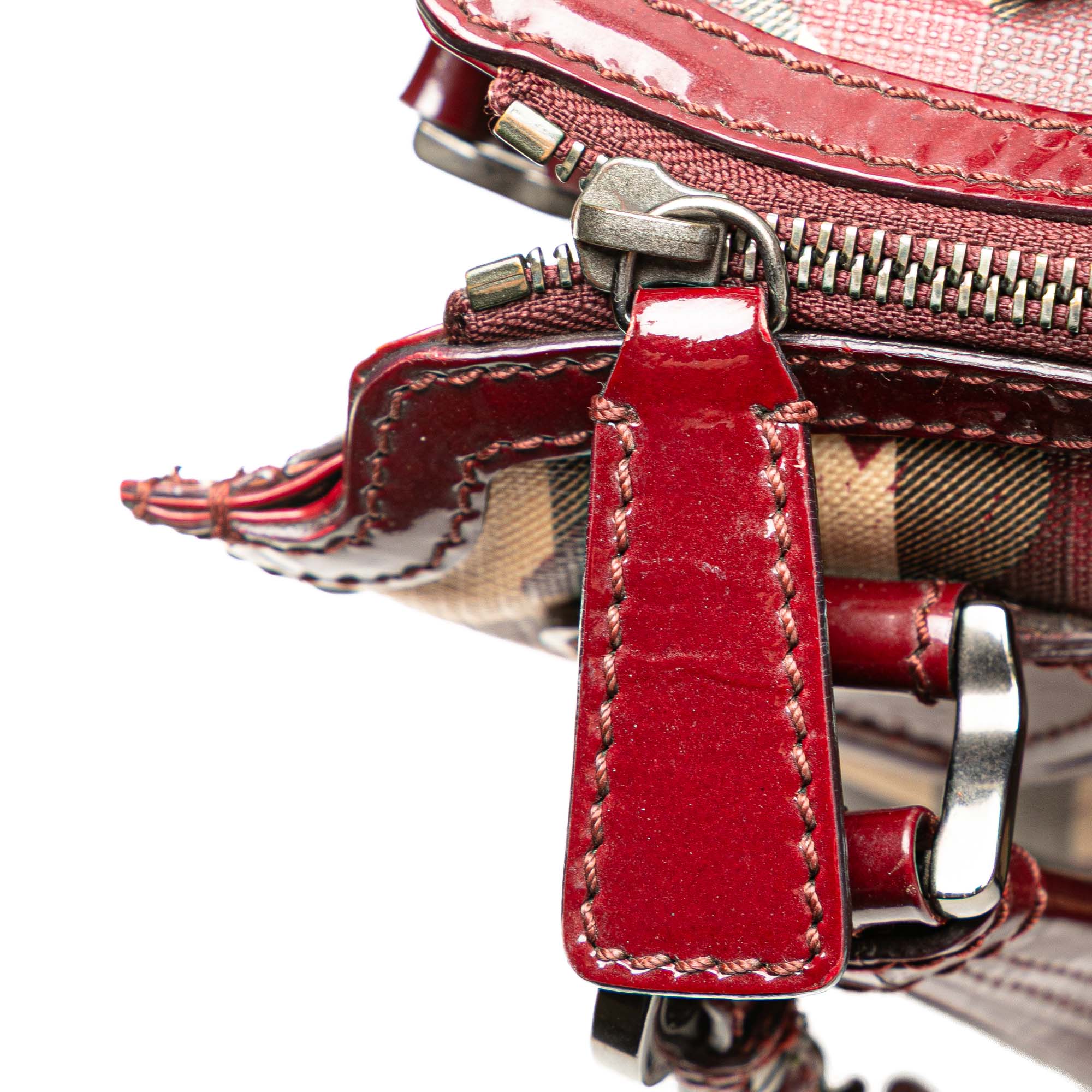 Nova Check Coated Canvas Hearts Pilgrim Satchel