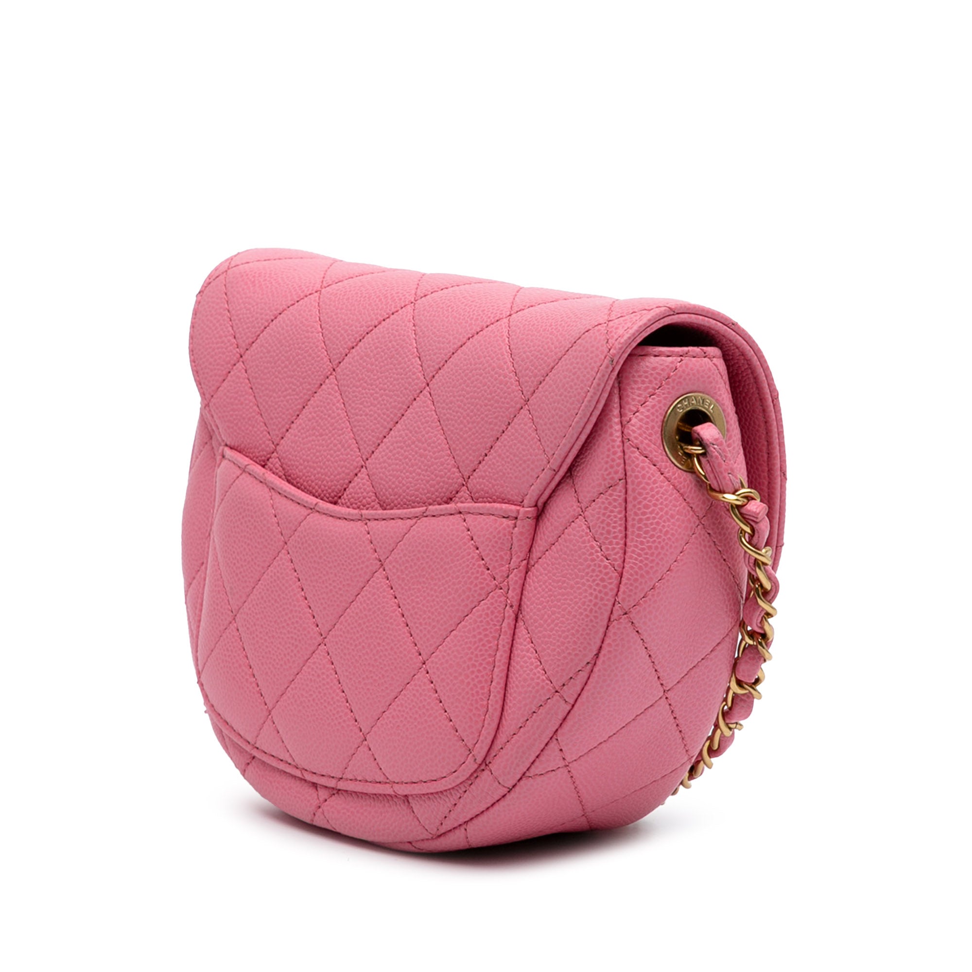 Mini CC Quilted Caviar Messenger Flap
