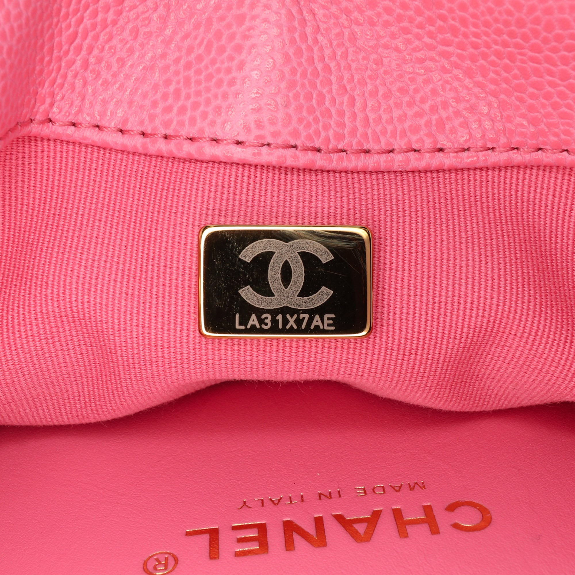 Mini CC Quilted Caviar Messenger Flap
