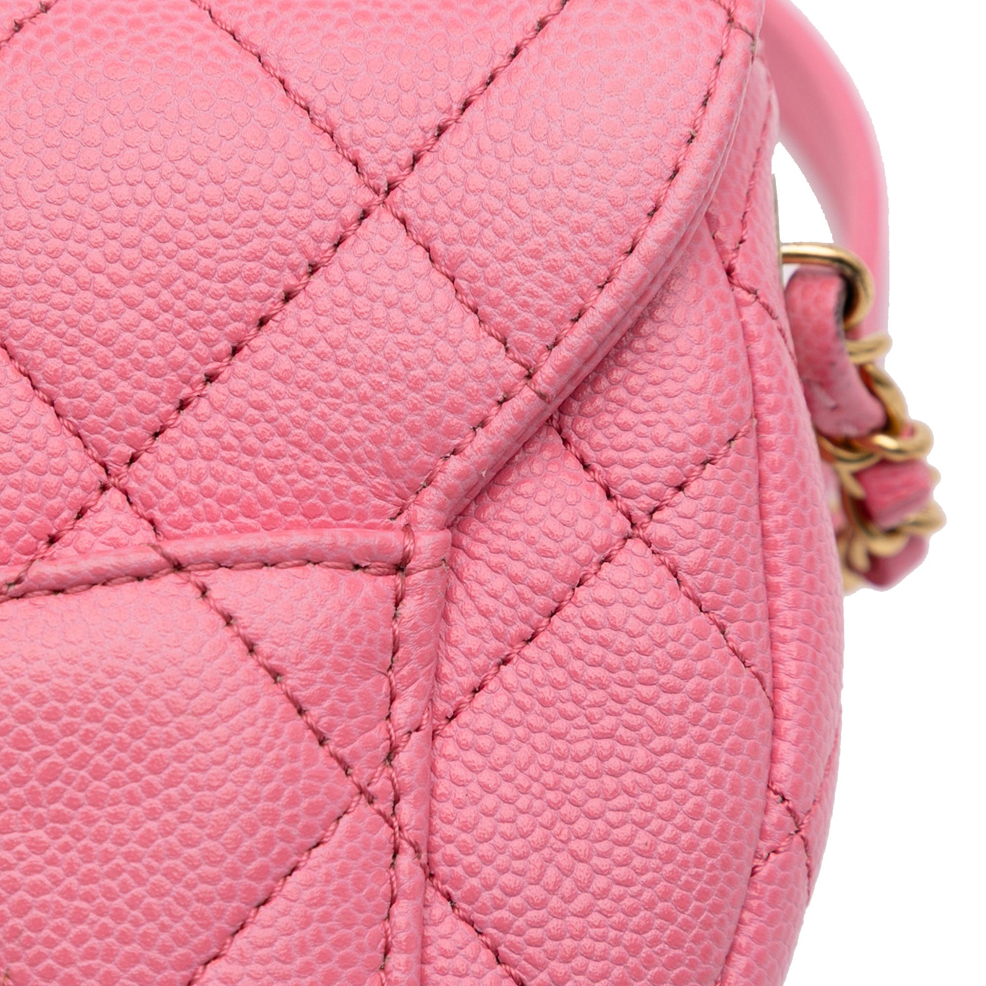 Mini CC Quilted Caviar Messenger Flap