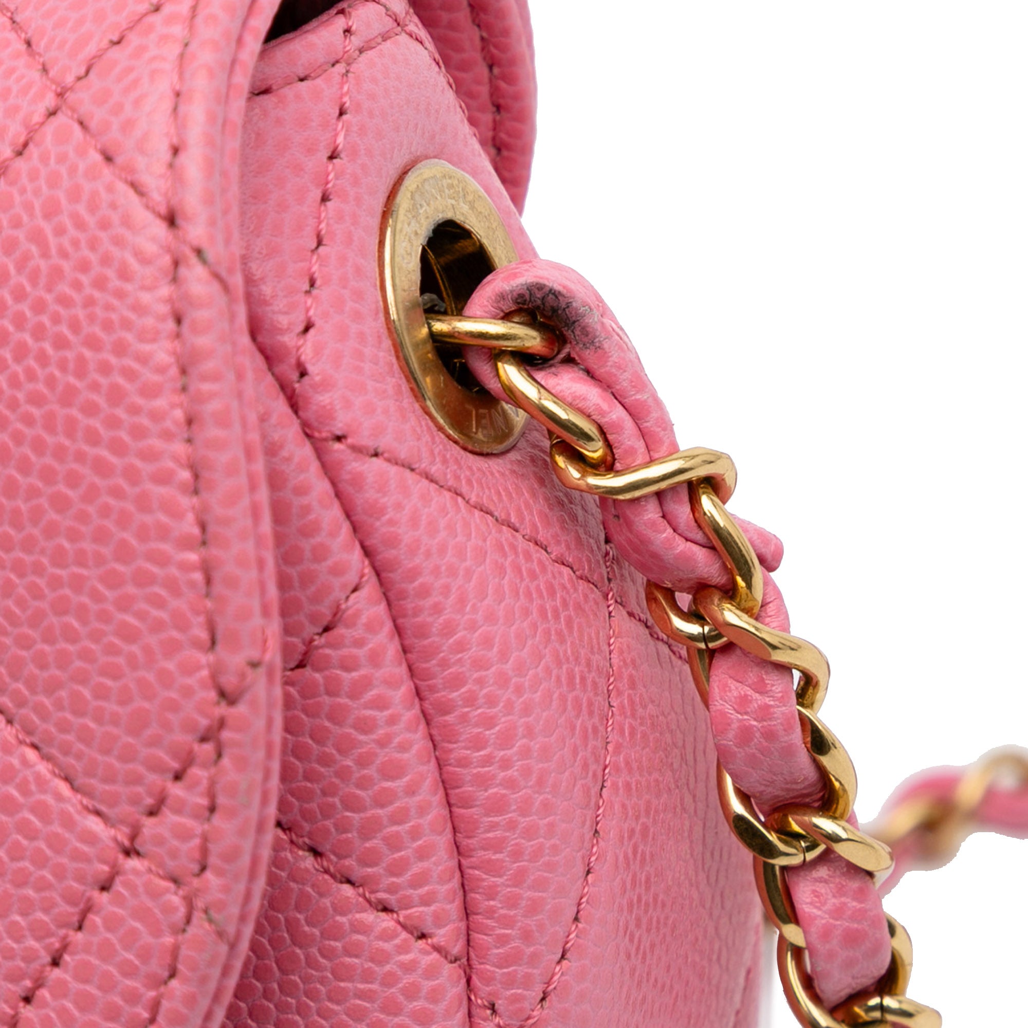 Mini CC Quilted Caviar Messenger Flap