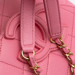 Mini CC Quilted Caviar Messenger Flap
