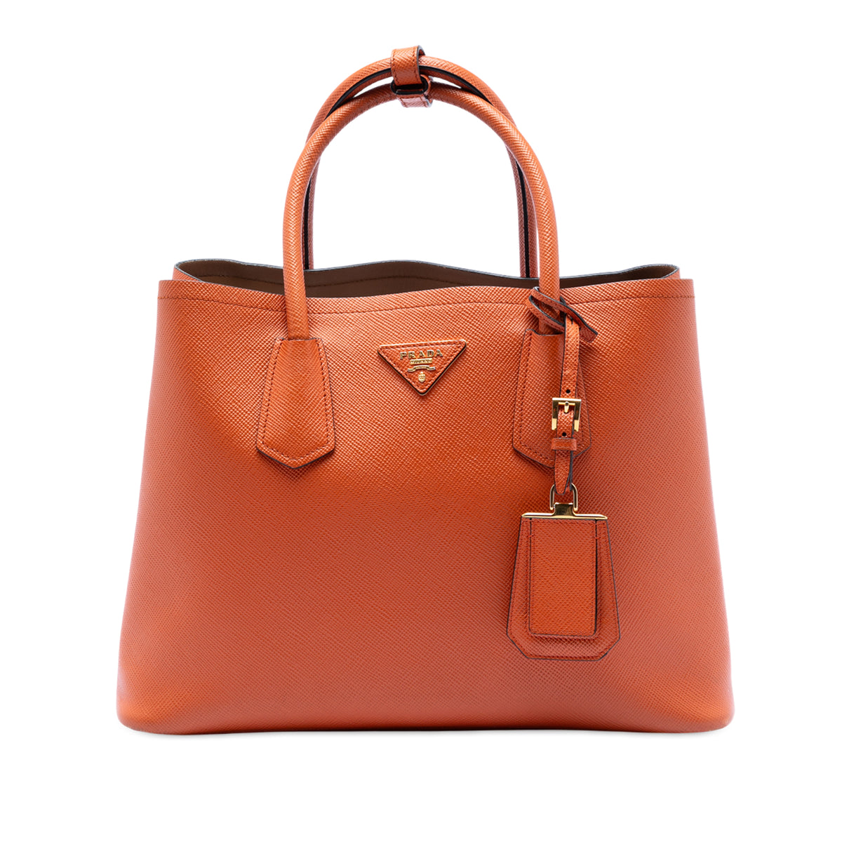 Medium Saffiano Cuir Double Satchel