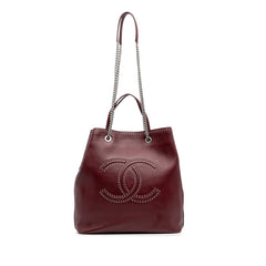 Large Calfskin Coco Eyelets Shopping Tote
