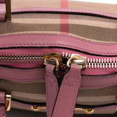 Small Leather Trimmed House Check Canvas Bridle Orchard Satchel
