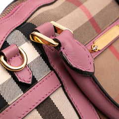Small Leather Trimmed House Check Canvas Bridle Orchard Satchel
