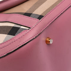 Small Leather Trimmed House Check Canvas Bridle Orchard Satchel