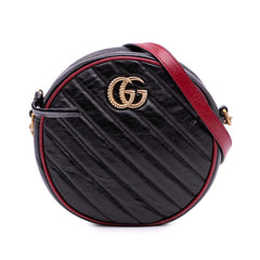 Mini GG Marmont Matelasse Leather Torchon Round Crossbody