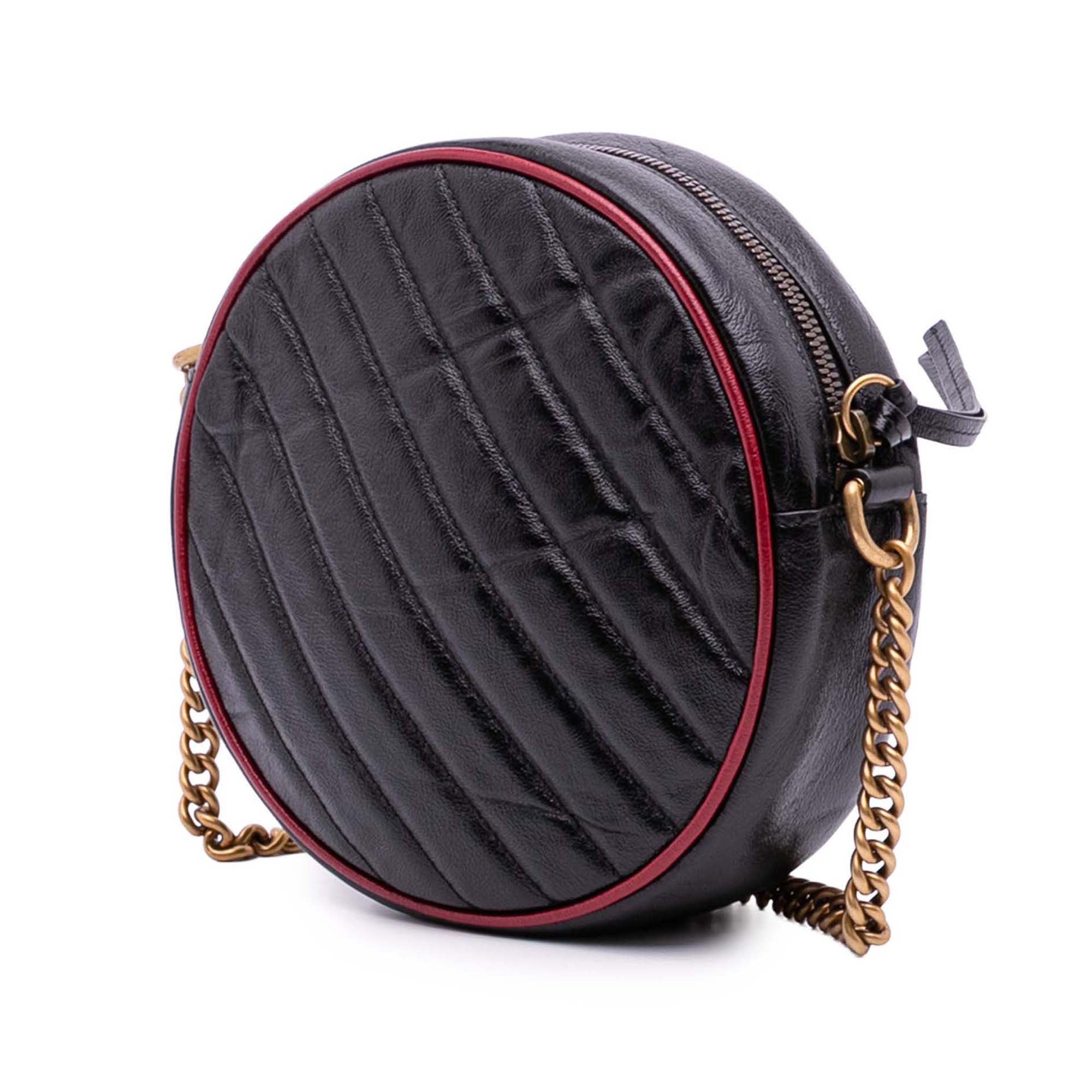 Mini GG Marmont Matelasse Leather Torchon Round Crossbody