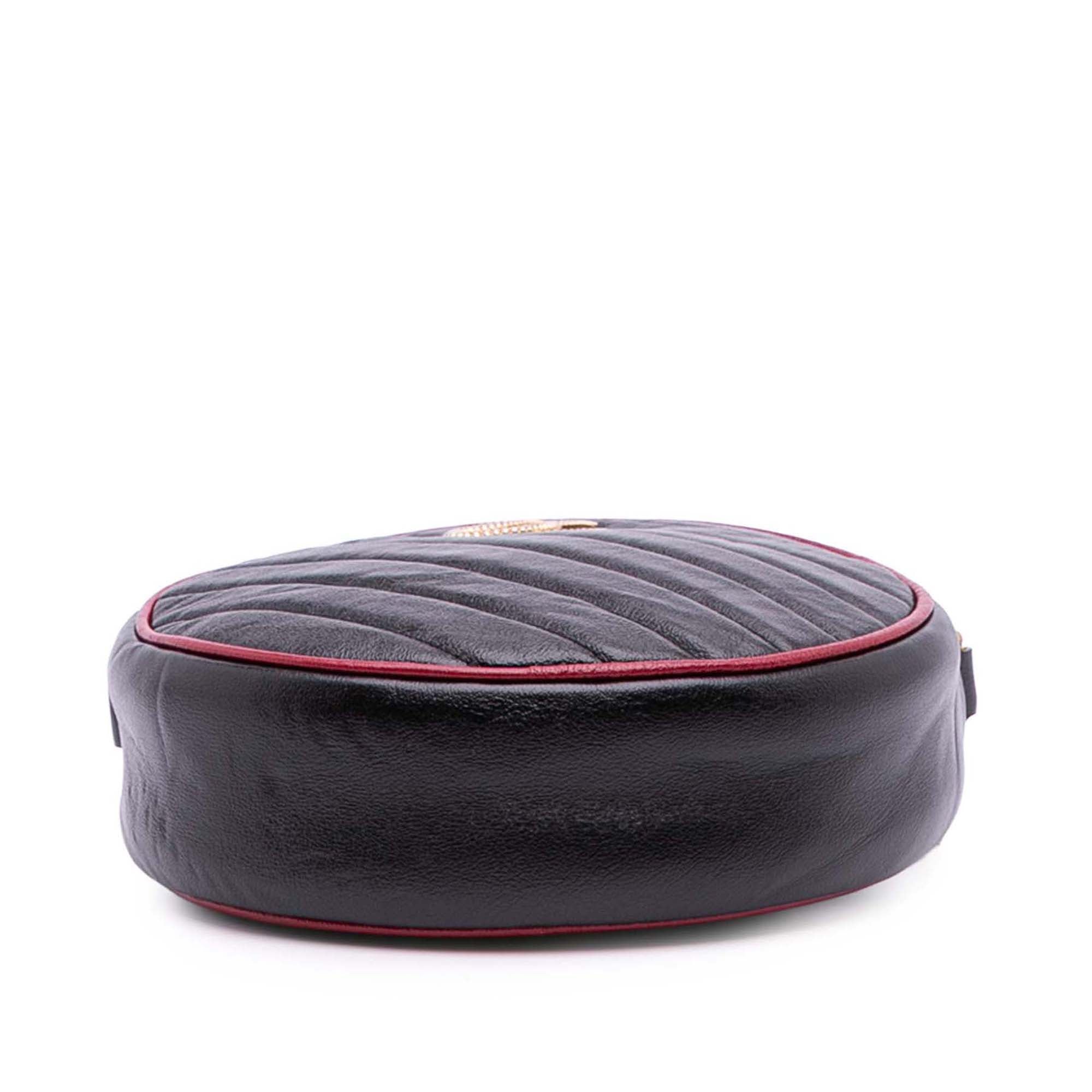 Mini GG Marmont Matelasse Leather Torchon Round Crossbody