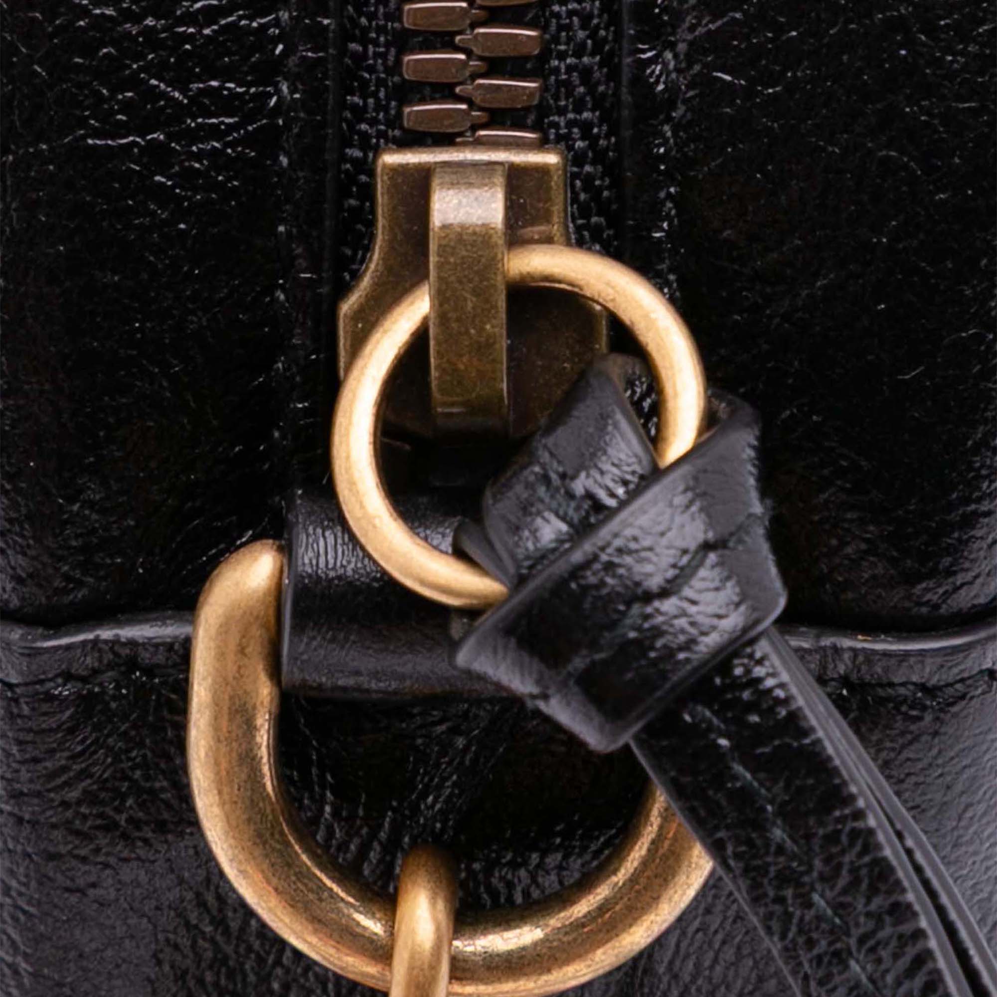Mini GG Marmont Matelasse Leather Torchon Round Crossbody