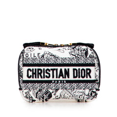 Canvas Embroidered Plan De Paris Cosmetic Pouch