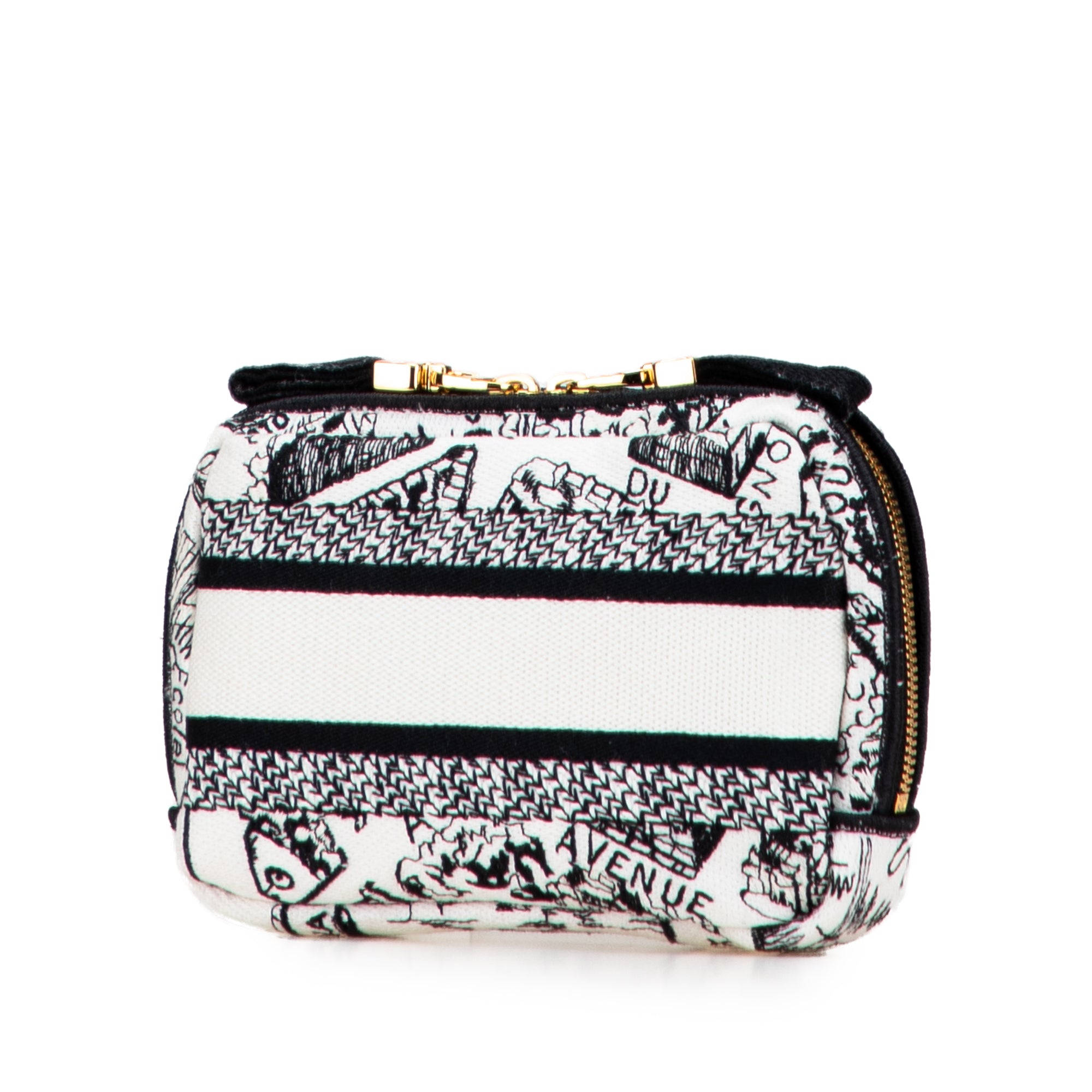 Canvas Embroidered Plan De Paris Cosmetic Pouch