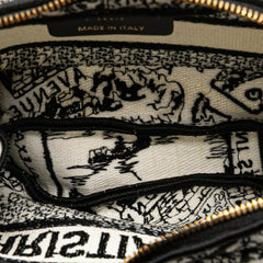 Canvas Embroidered Plan De Paris Cosmetic Pouch