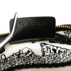 Canvas Embroidered Plan De Paris Cosmetic Pouch