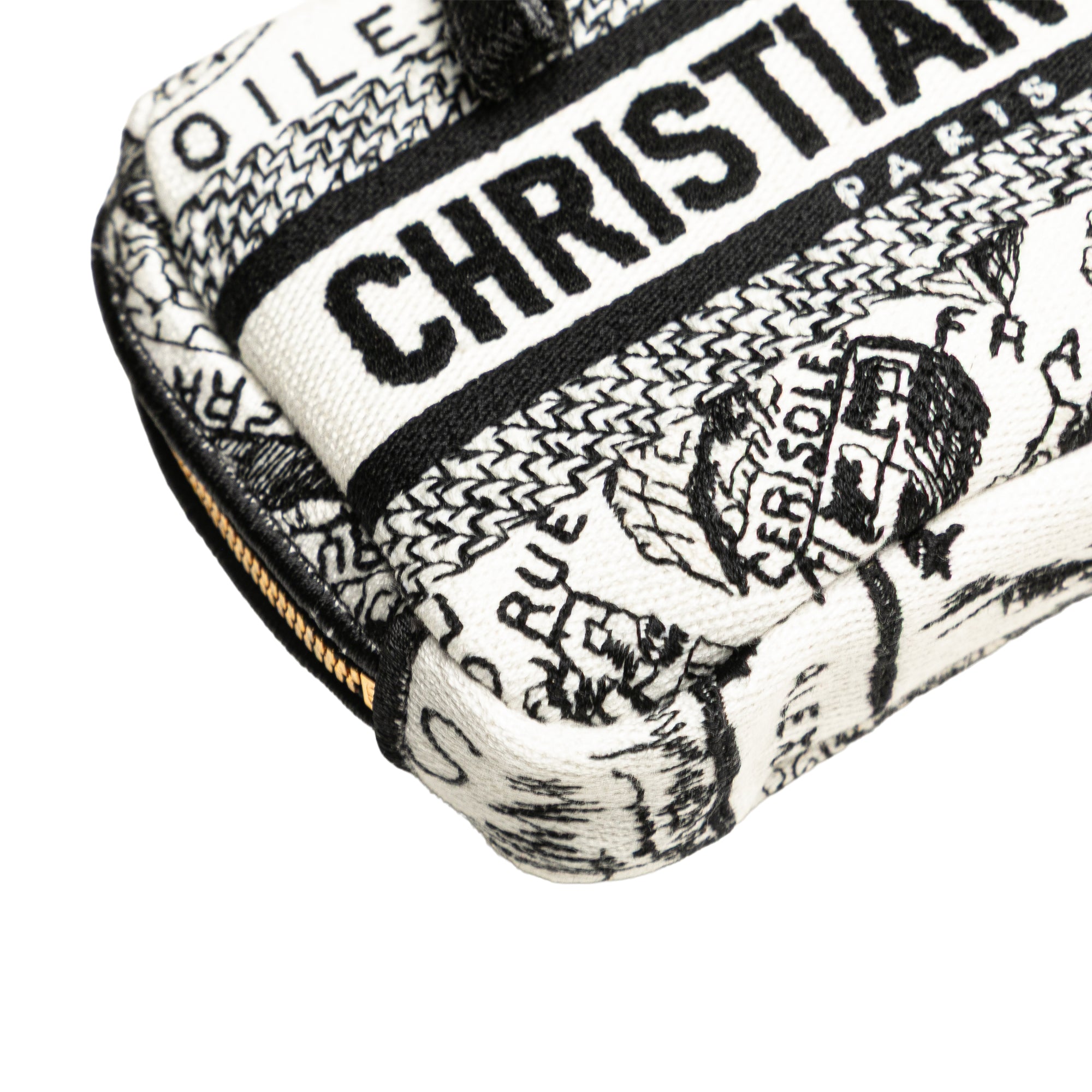 Canvas Embroidered Plan De Paris Cosmetic Pouch