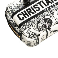 Canvas Embroidered Plan De Paris Cosmetic Pouch