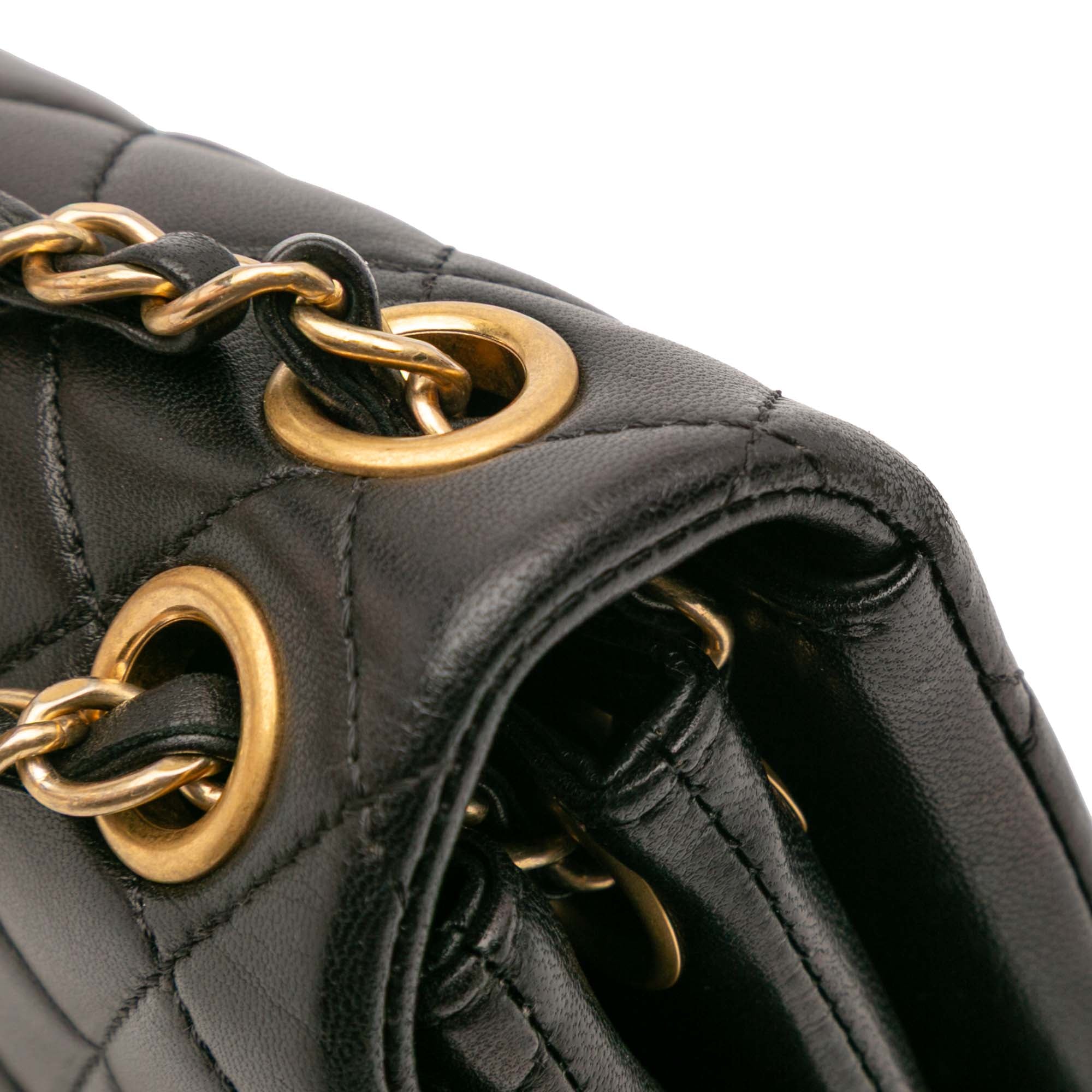 Quilted Lambskin Pagoda Accordion Flap