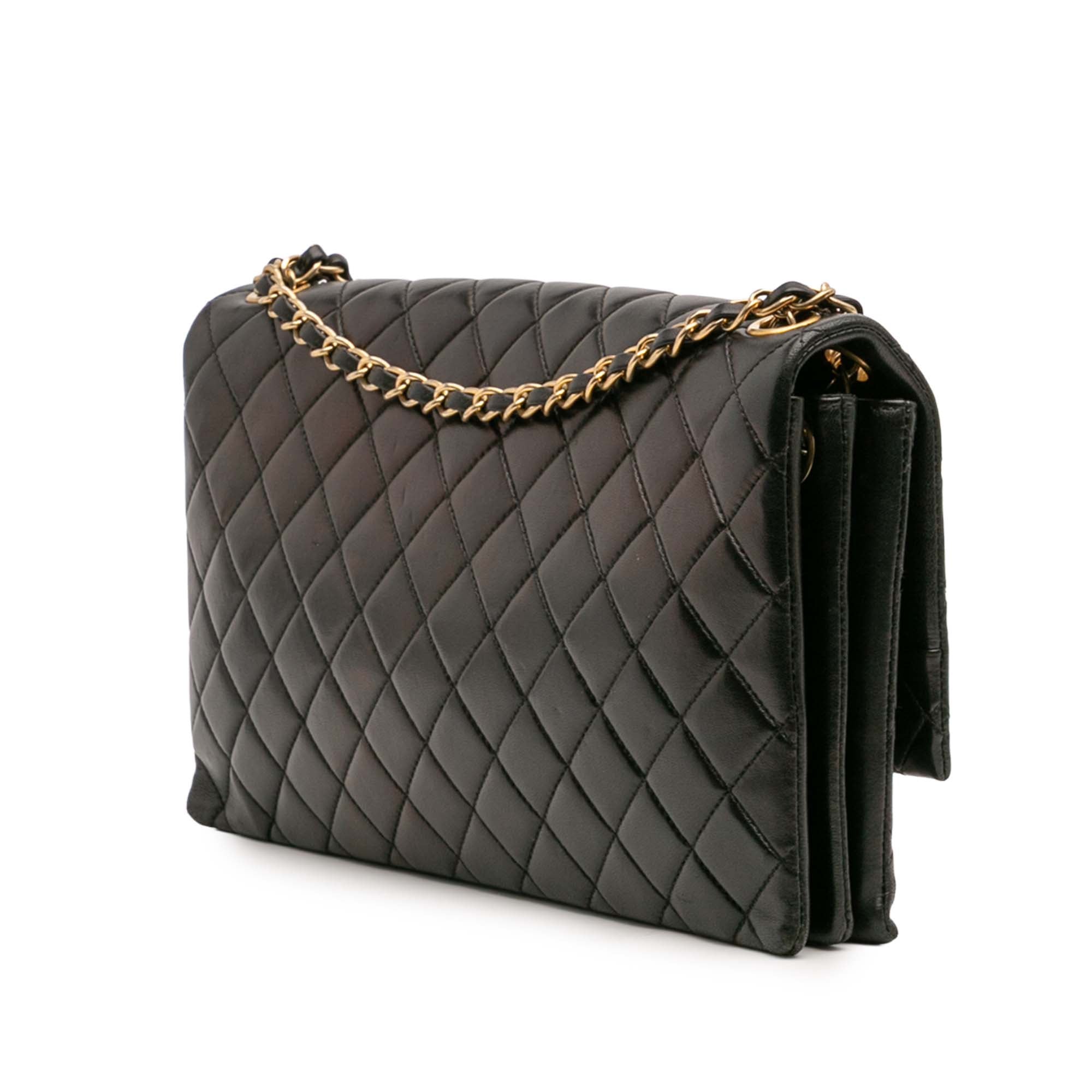 Quilted Lambskin Pagoda Accordion Flap