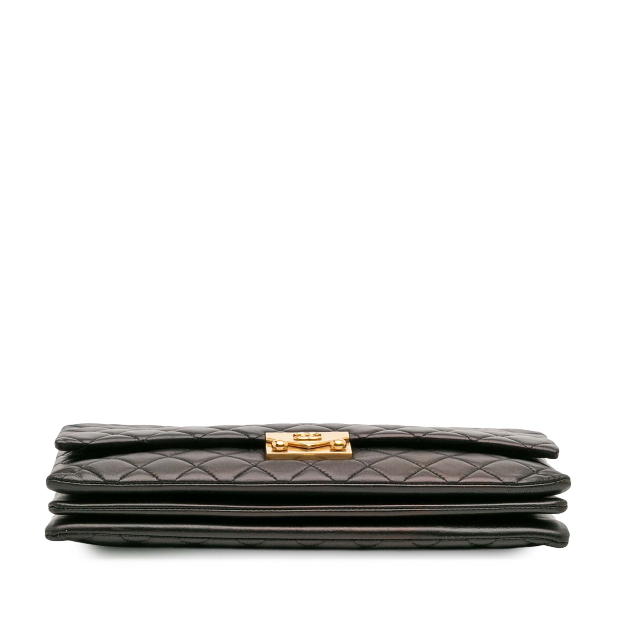 Quilted Lambskin Pagoda Accordion Flap