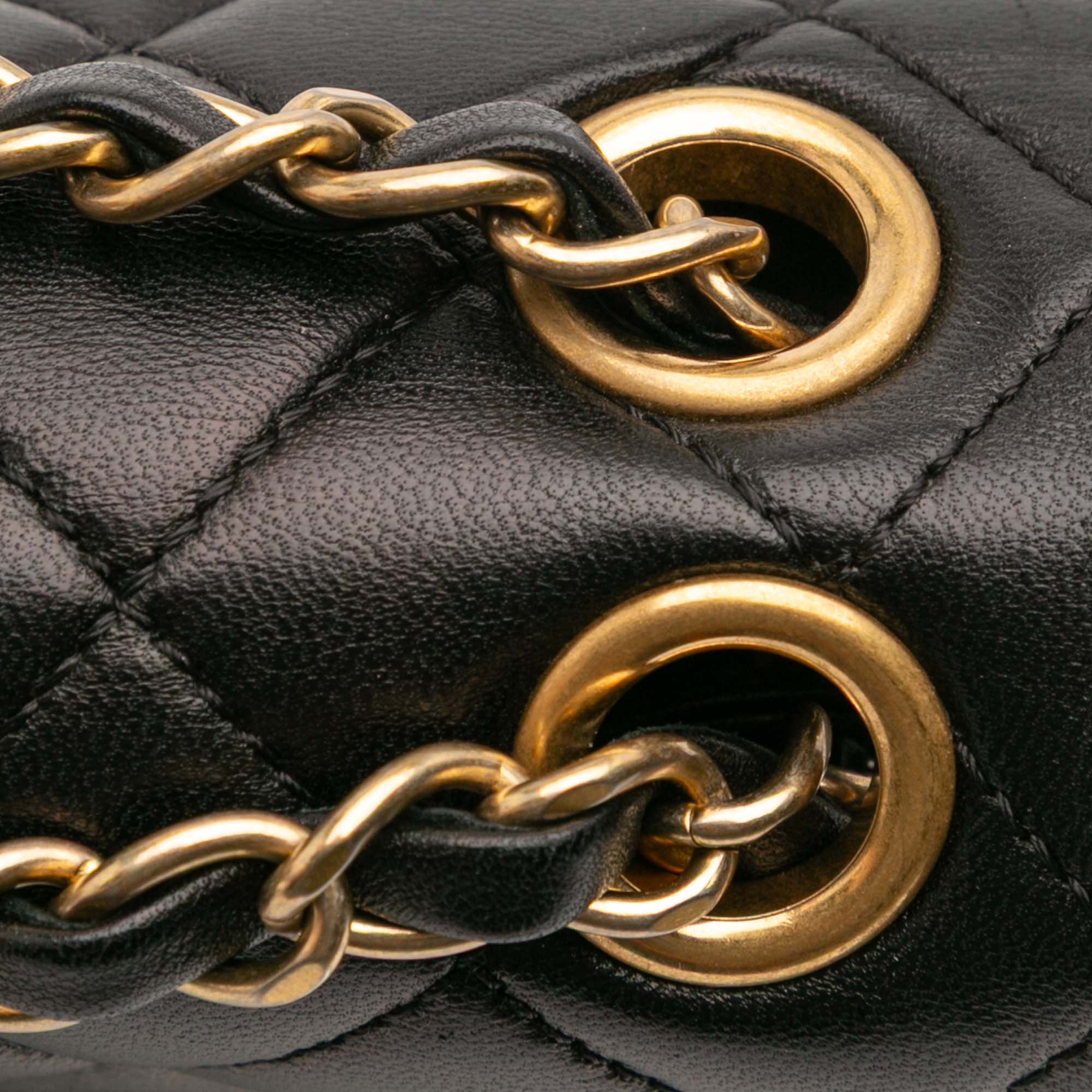 Quilted Lambskin Pagoda Accordion Flap