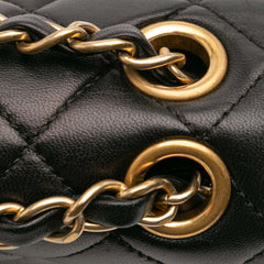 Quilted Lambskin Pagoda Accordion Flap