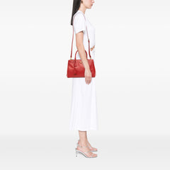 Small Saffiano Lux Galleria Double Zip Satchel