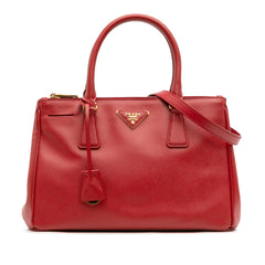 Small Saffiano Lux Galleria Double Zip Satchel
