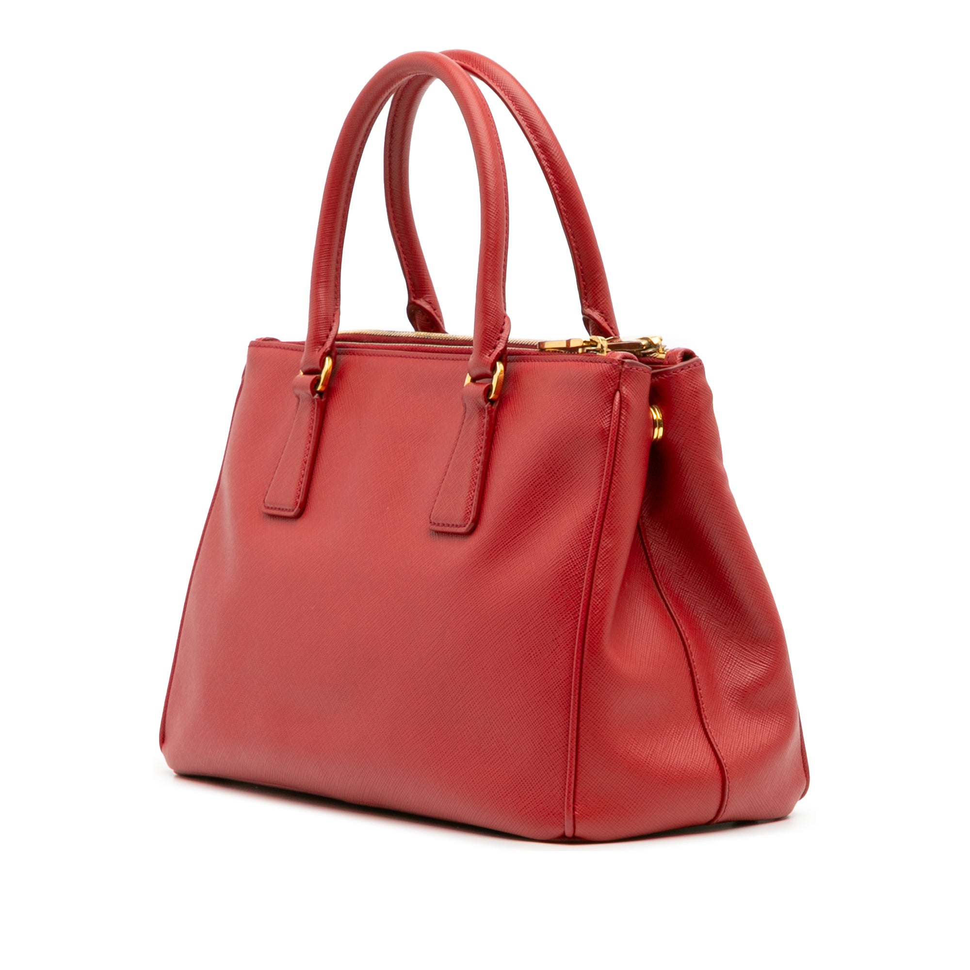 Small Saffiano Lux Galleria Double Zip Satchel