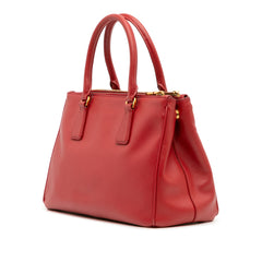 Small Saffiano Lux Galleria Double Zip Satchel