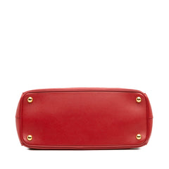 Small Saffiano Lux Galleria Double Zip Satchel