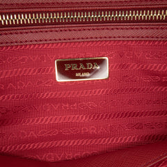 Small Saffiano Lux Galleria Double Zip Satchel