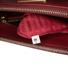 Small Saffiano Lux Galleria Double Zip Satchel