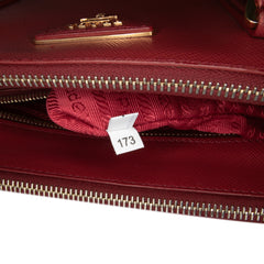 Small Saffiano Lux Galleria Double Zip Satchel