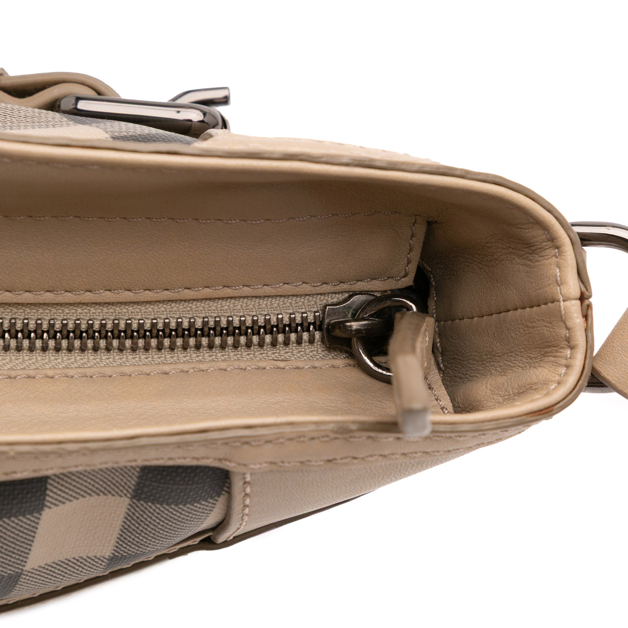 Smoke Check Coated Canvas and Leather Satchel