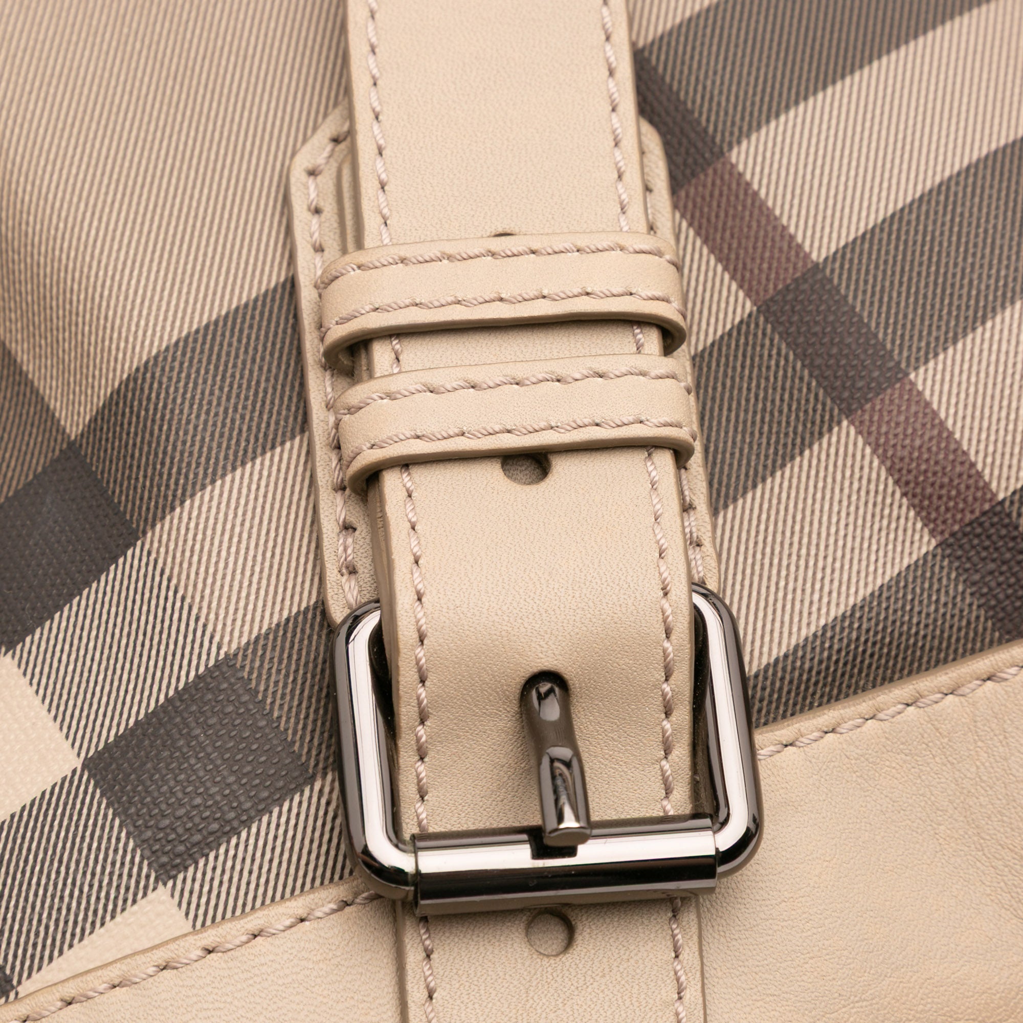 Smoke Check Coated Canvas and Leather Satchel