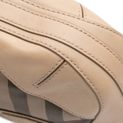 Smoke Check Coated Canvas and Leather Satchel