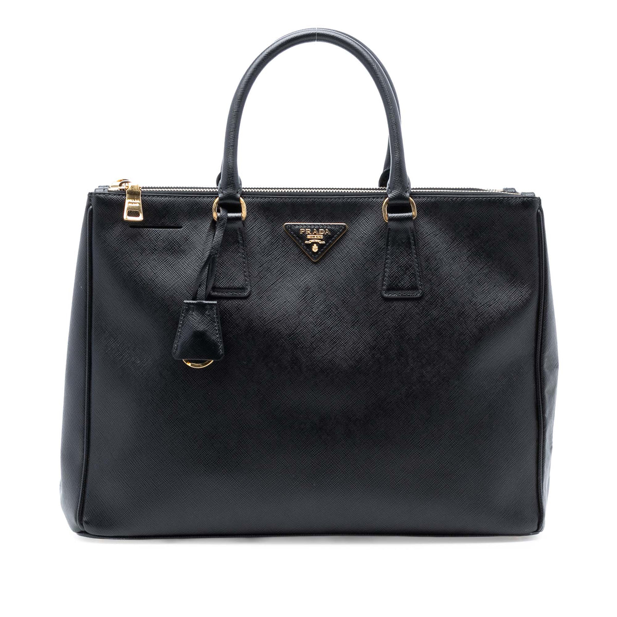 Large Saffiano Lux Galleria Double Zip Satchel