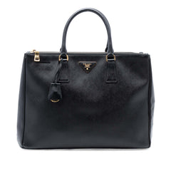 Large Saffiano Lux Galleria Double Zip Satchel