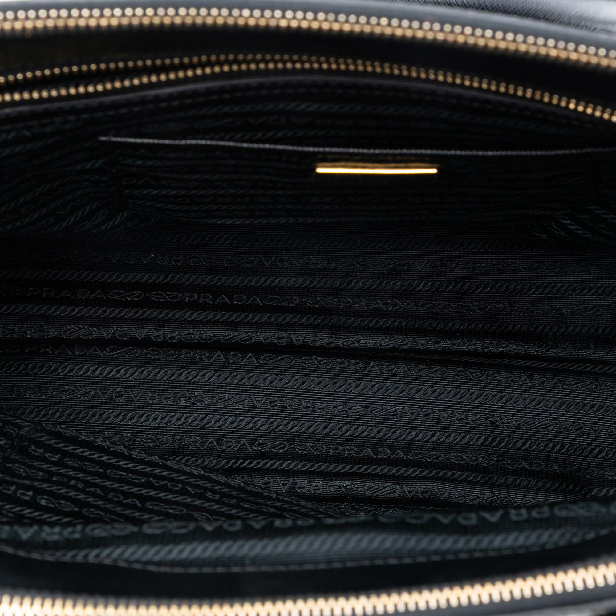 Large Saffiano Lux Galleria Double Zip Satchel