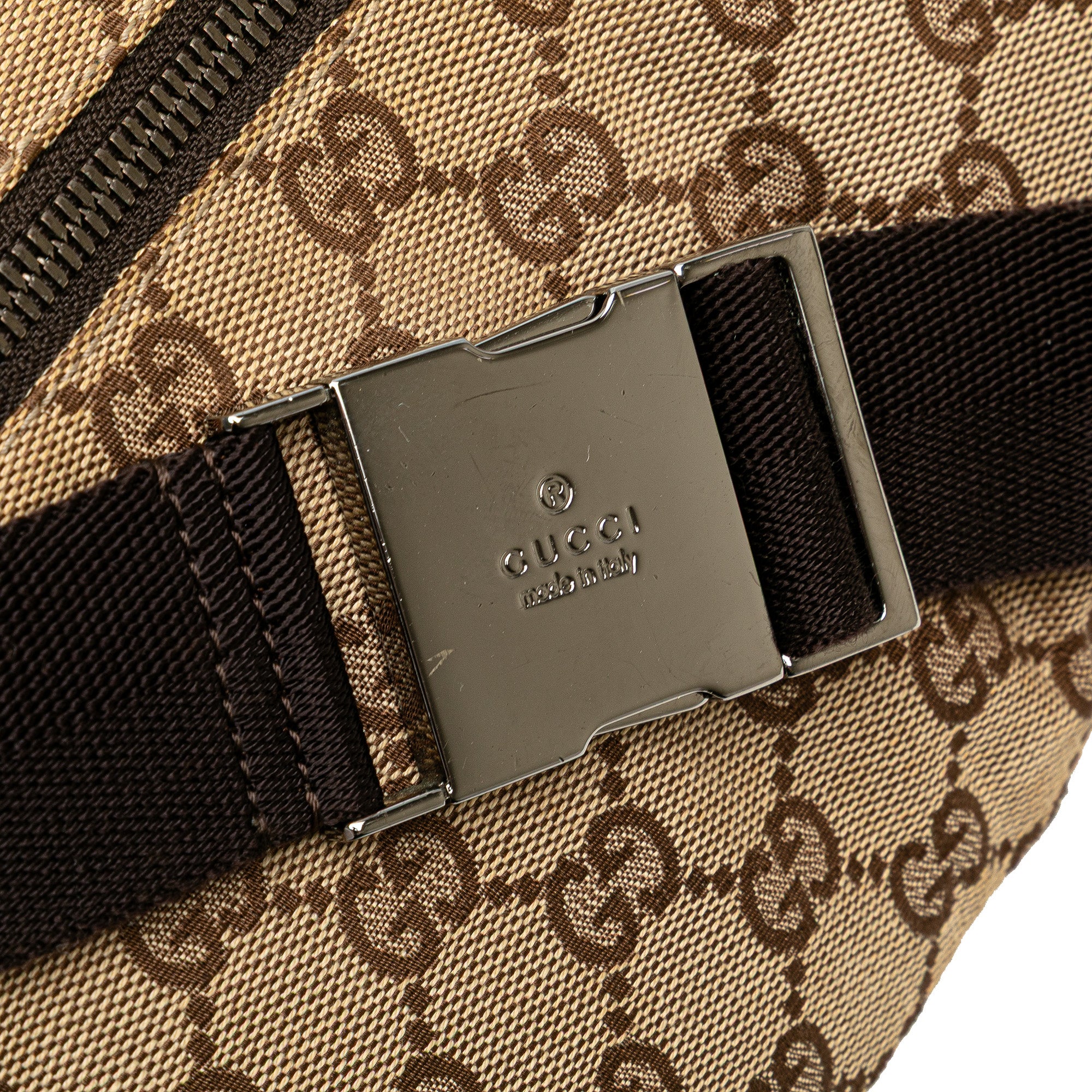 GG Canvas Double Pocket Belt Bag