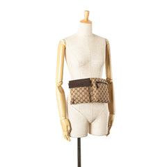 GG Canvas Double Pocket Belt Bag