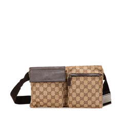 GG Canvas Double Pocket Belt Bag