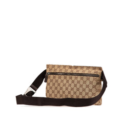 GG Canvas Double Pocket Belt Bag