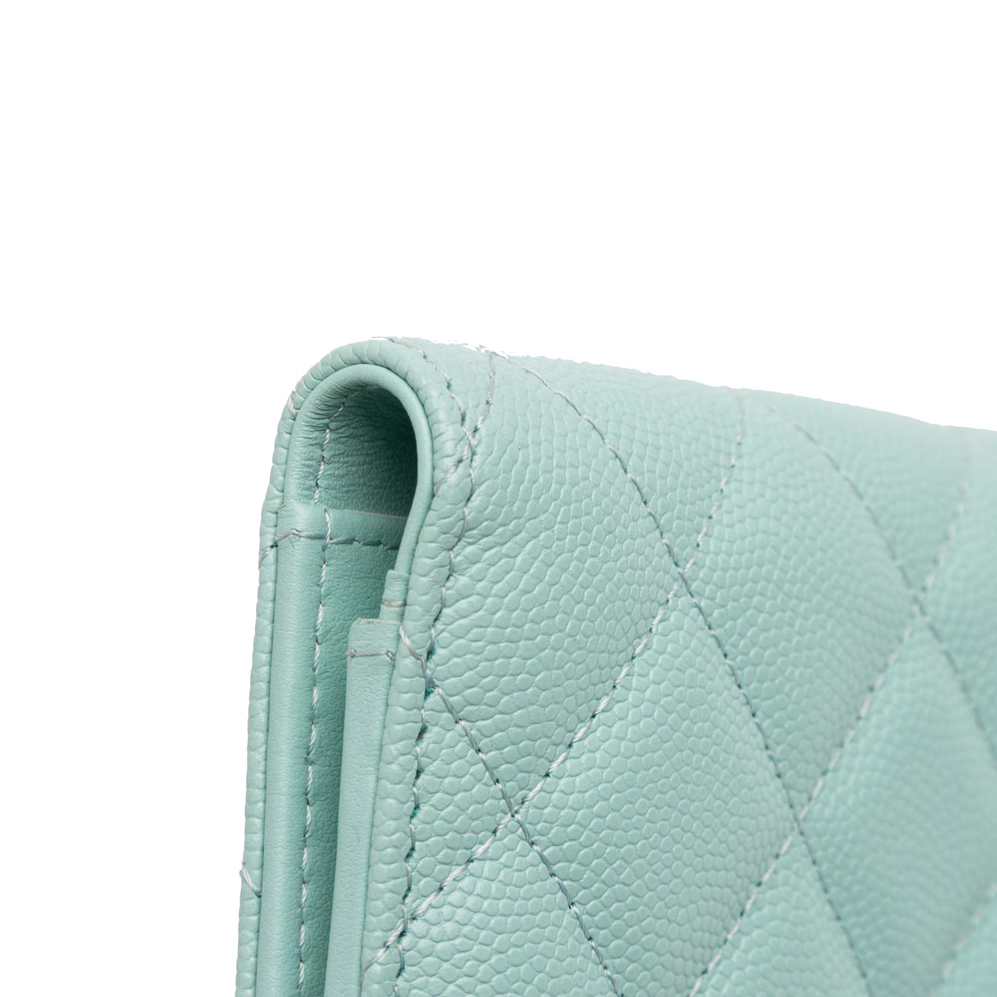 CC Quilted Caviar Bifold Long Wallet